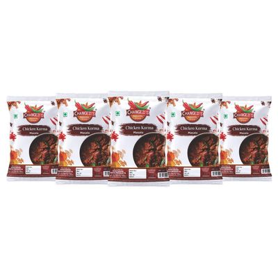 Changezi's Zafrani Chicken Korma Masala | Shahi Murgh Chicken Korma Masala | Murgh Chicken Masala | Chicken Kavurma Masala | Whole Spices Blend With Authentic Traditional Taste-190Gx5Pk