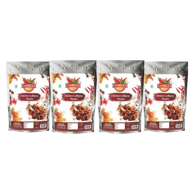 Changezi's Drums of Heaven Chicken Lollypop Masala Mix/CHICKEN LOLLYPOP MASALA | Chicken Lollipop Masala/Crispy & Crunchy Chicken Wings Masala | Rich Flavourful Mix MASALA-150Gx4Pk