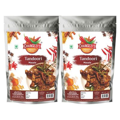 Changezi's Organic Tandoori Masala Powder/Grill Tandoori Masala Powder | Tandoori Tikka Masala/Tandoor Barbeque Spice Rub (BBQ Spice Mix) Masala Powder | Smoked Tandoori Nights-150Gx2Pk