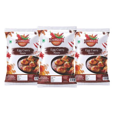 Changezi's Spices Egg Curry Masala | Anda Curry Masala | Amritsari Punjabi Egg Curry Masala | Egg Bhurji Masala | Anda Masala/Egg Masala Aromatic Flavourful Rich Spices Blend-190Gx3Pk