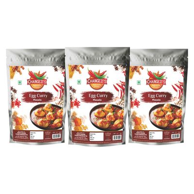 Changezi's Masala Egg Curry Masala Powder/Anda Curry Masala/Anda Masala/Egg Masala | Anda Bhurji Egg Bhurji Masala | Authentic, Aromatic, Flavourful Spice Mix - Easy to Cook-240Gx3Pk
