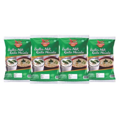 Changezi's CHAAS MASALA | CHHACHH MASALA | BUTTERMILK MASALA | CURD MASALA & DIGESTIVE MASALA buttermilk masala | Chaas (Buttermilk) and Fruit Masala | Namkeen Lassi Masala-80Gx4Pk