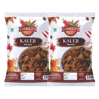 Changezi's Kaleji Masala Powder/Mutton Kaleji Masala | Eid Muharram Ramadan Special | Chatpati Kaleji Masala/Chicken Masala Kaleji Masala | Freshly Ground Aromatic Spices Mix-150Gx2Pk