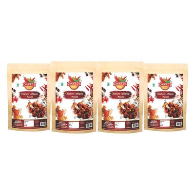 Changezi's Masala Chilli Chicken Lollipop Masala/Chicken Lollypop Masala/Chicken Wings Masala Zero Artificial Colors & Flavours/Perfect mix of Authentic Aromatic Spices-80Gx4Pk