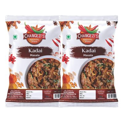 CHANGEZI'S bawarchi khana Kadai Masala|Kadai Chicken Masala|Awadhi Kadhai Khada Masala|Exotic Spices Blend|Mutton Kadai Masala|Chicken Mutton Handi Meat Kadai |Ready To Cook Masala-240Gx2Pk