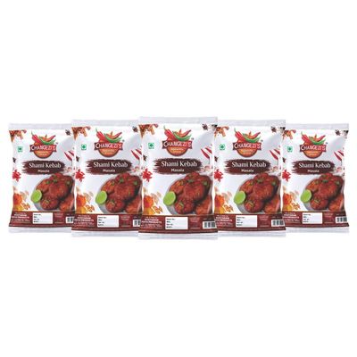 CHANGEZI'S bawarchi khana Shami Kabab Masala Powder/Shami Kebab Masala Powder|Kabab Powder/Kabab Masala|Shami Kabab Masala|Easy & Ready To Cook Spices For Shami Kebab|Delicious Flavorful-190Gx5Pk