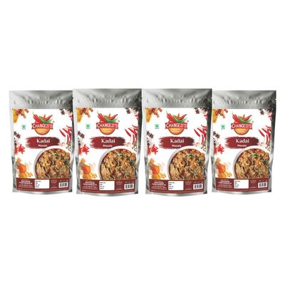Changezi's Karahi Kadai Masala | Mutton Chicken Kadai Masala/karahi Chicken Masala/gosht karahi Masala | Whole Spices Blend With Authentic Traditional Taste | Natural Spices-150Gx4Pk