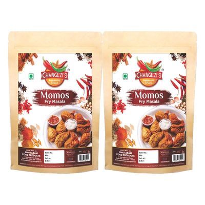 Changezi's Classic Marwari Karahi Fry Momo Masala/Momos Fry Masala | Kadai Fry Momo Masala | Whole Spices Blend With Authentic Traditional Taste | Natural Spices-240Gx2Pk