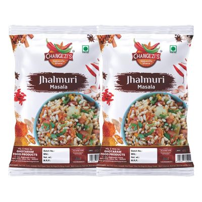 Changezi's Calcutta Jhalmuri Masala/Jhal-Muri Masala | Bhel-Puri Masala/Bhelpuri Masala | Jhal Moodi Masala/Delicious Crunchy street food snack Masala | Natural And Fresh-980Gx2Pk