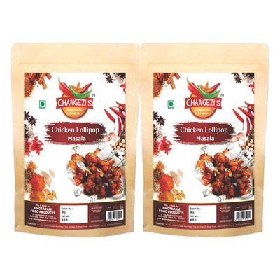 Changezi's Masala Chilli Chicken Lollipop Masala/Chicken Lollypop Masala/Chicken Wings Masala Zero Artificial Colors & Flavours/Perfect mix of Authentic Aromatic Spices-80Gx2Pk