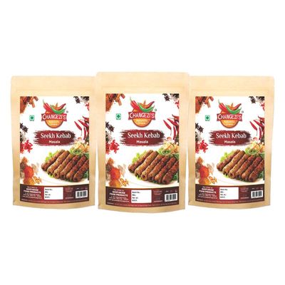 Changezi's Mughlai Kakori Seekh Kebab Masala/Ground Lamb Skewers Kabab Masala | SEEKH KEBAB MASALA/GROUND BEEF Kebab Masala | Meat/Mutton SEEKH KABAB Masala Rich Flavourful Mix-150Gx3Pk