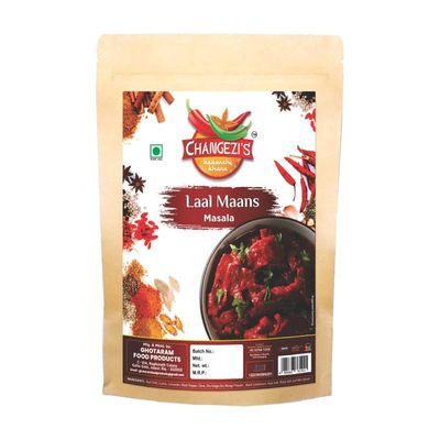 Changezi's Masala Hot Red Mutton Curry/Laal Maans/Laal Maas Masala | Rich Spices Mix Masala | Jaipur Authentic Marwari Laal Maas/Mutton Lamb Curry Masala | Curry Powder-150Gx1Pk