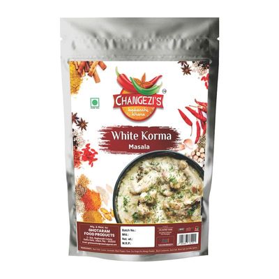 Changezi's Shahi Mughlai White Korma Masala | White Mutton Chicken Qorma Masala | Artisanal Chicken Vellai Kuruma Masala | Safed Qorma Masala | Easy to Cook Exotic Spice Blend-980Gx1Pk
