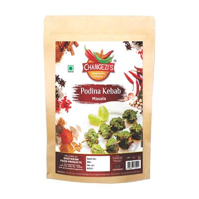 Changezi's Old Delhi Kabab Masala Kebab Masala Mint Podhina Pudhina Kabab Masala | Mint Bhatti Kabab Masala/Natural Authentic Indian Spice, No added colours, Spice Powders-980Gx1Pk