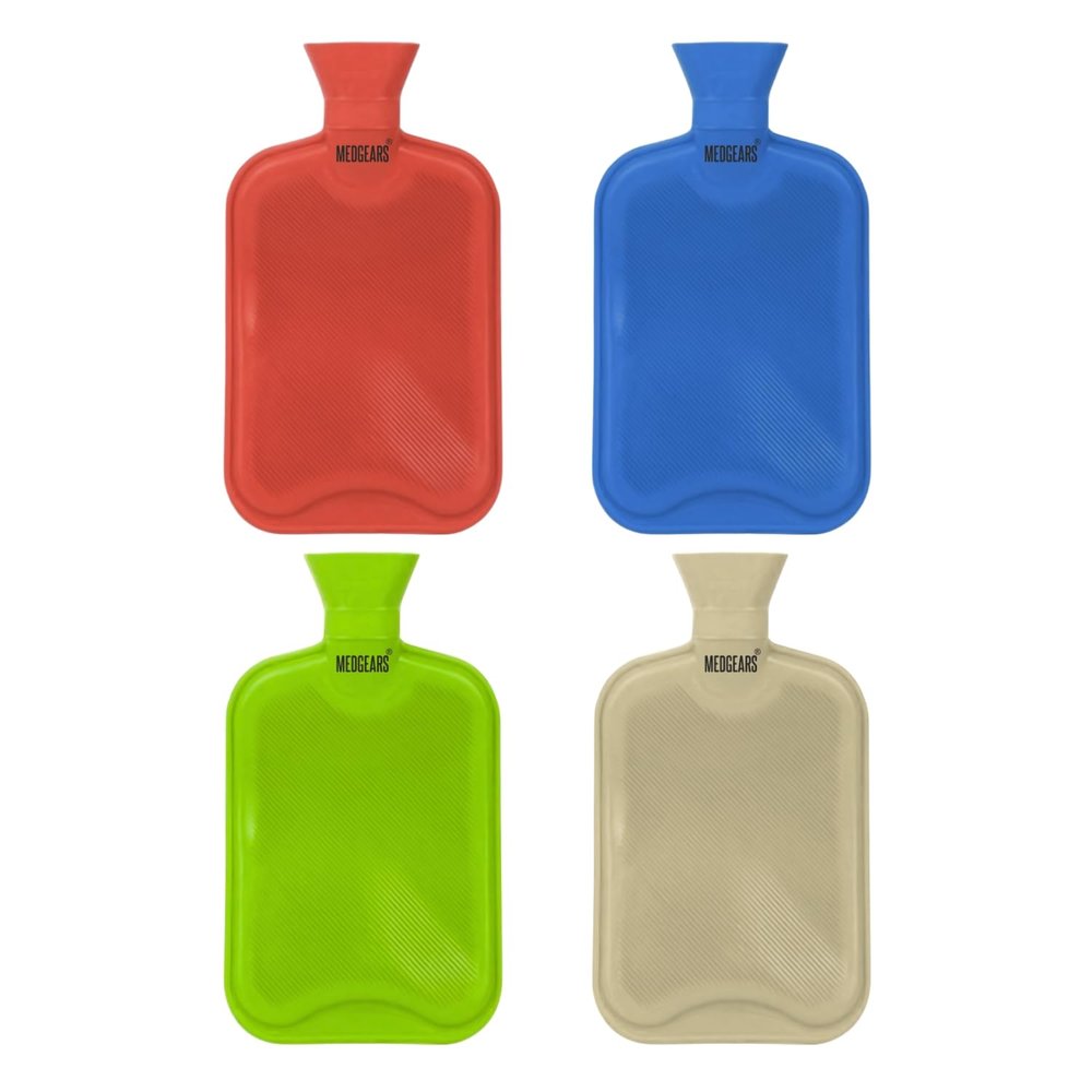 DR PT Rubber Hot/Warm Water Bag Therapy for Pain Relief & Massager Non-Electrical Hot Water Bag (Multicolor) (2000ML) (Pack of 4)