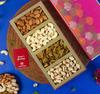 DI MITHAI NATION Cashew, Almond, Pistachio and Raisin (50 Gram Each) In Classic Pink Tree Box with Elegant Om Rakhi Set of 2 for Rakshabandhan Gift Pack view 2