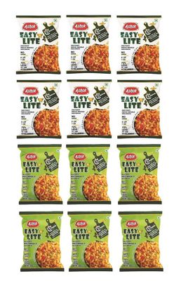 ASHOK EASY'n LITE Mast/Magic Masala Instant Macaroni 55g,Not Fried,0% Cholesterol,100% Suji/Rawa,Vegan Friendly (Pack Of 12, Instant Macaroni Mast &Magic Masala (comboo))