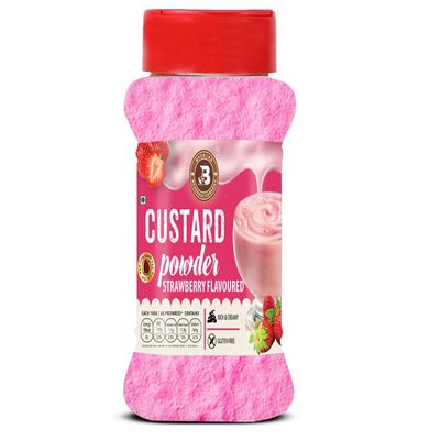 Brew Lab Rich & Creamy Strawberry Flavour Custard Powder | Good Source Of Energy | 100 g