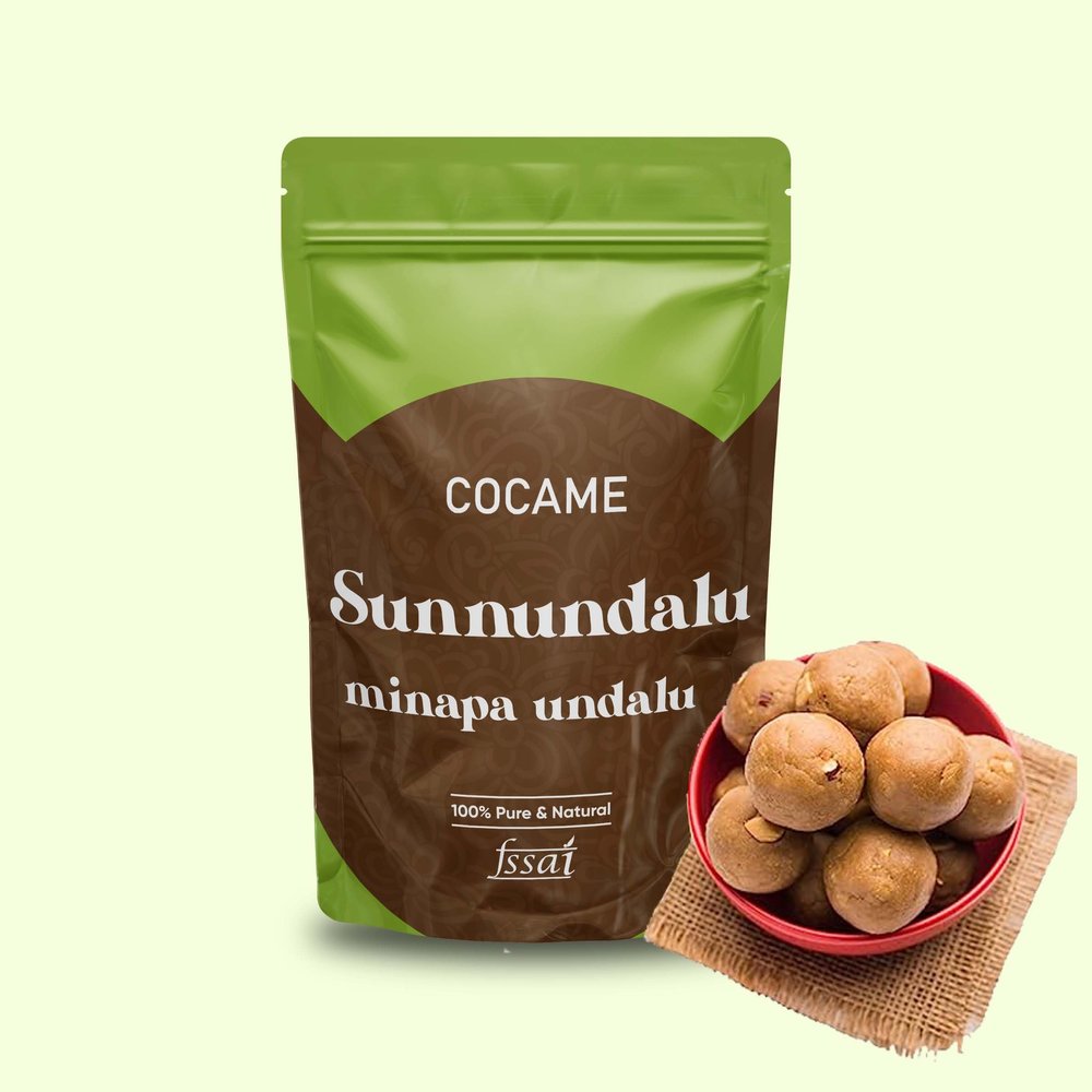 Bellam Minapa Sunnundalu | Black Gram | Jaggery Urad Dal Laddu | - Home Made - 500 grams (Pack of 2)