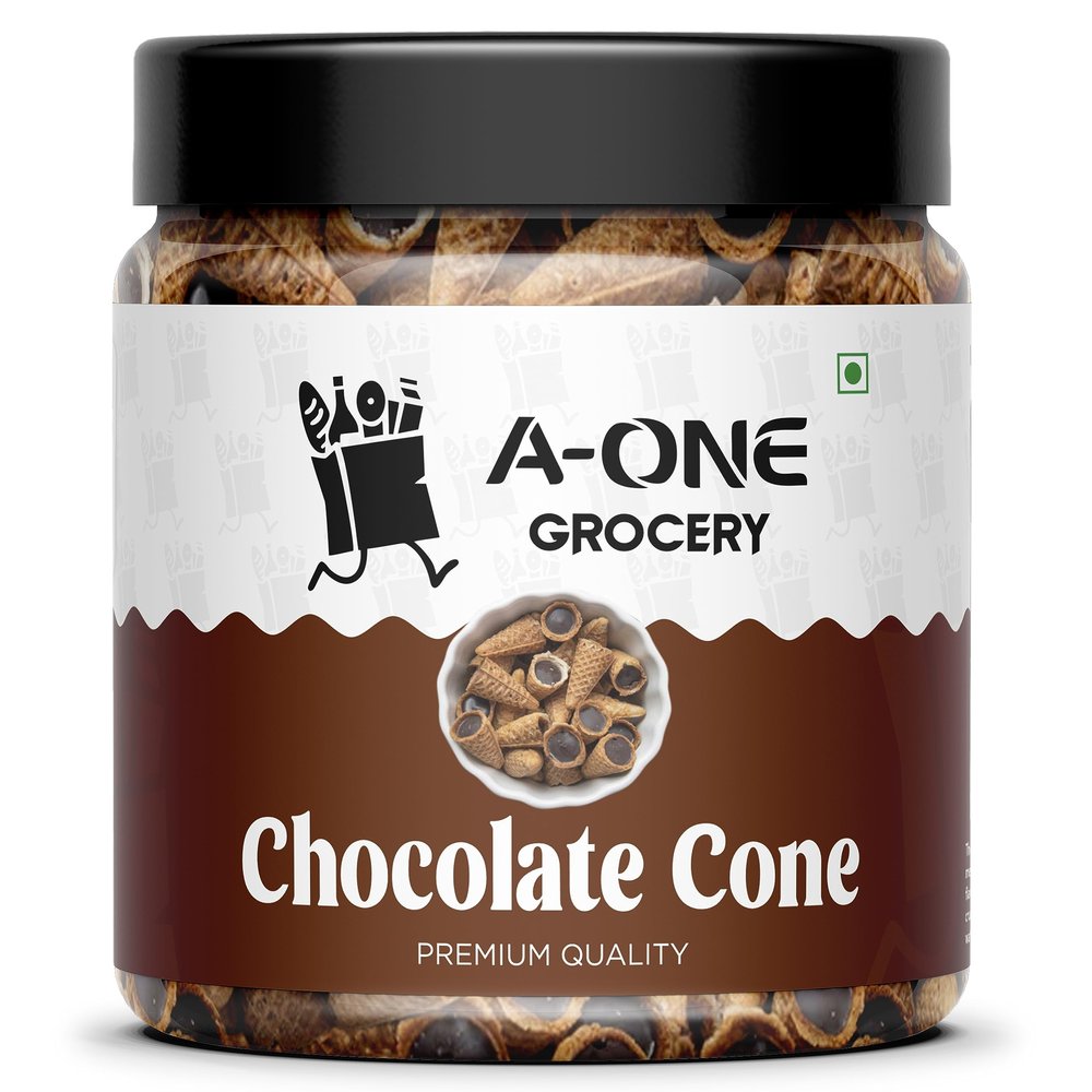 A-ONE GROCERY Best Bite- Choco Filled Cones | Belgian Chocolate Flavour 250 g Jar Pack