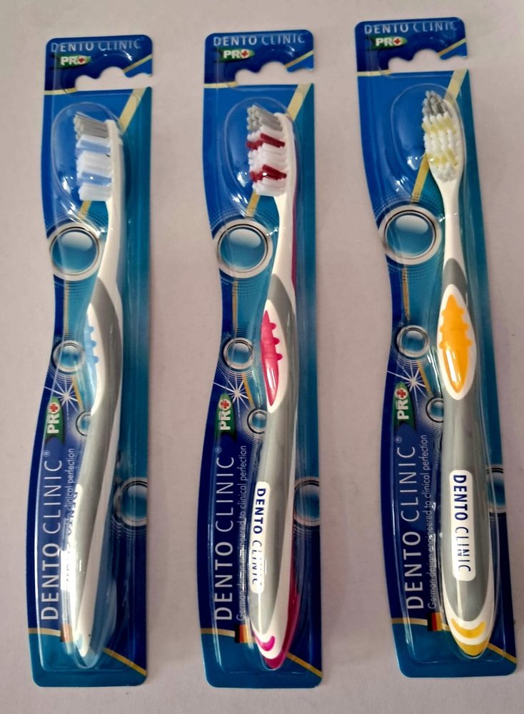 Dento Clinic Pro+ Multi Color Medium Toothbrush (Pack Of 12 Pcs)