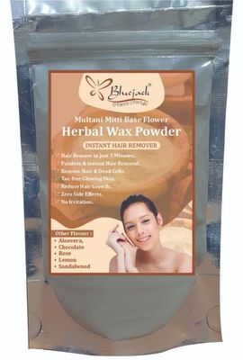 BLUEJACK Herbal Multani mitti Instant Painless Hair Remover Waxing Powder For All Hair & Skin Types (100gm)