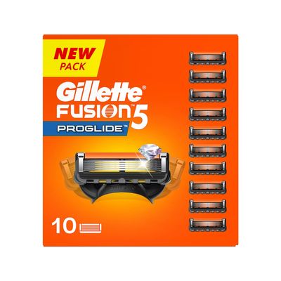 Gillette Fusion Proglide Blades for men - 10 count for Perfect Shave and Beard Shape with styling back blade
