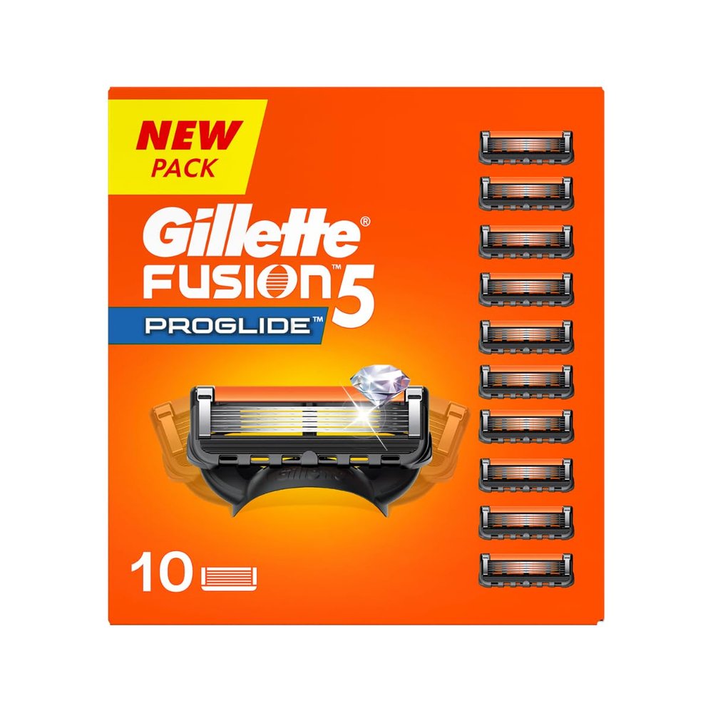 Gillette Fusion Proglide Blades for men - 10 count for Perfect Shave and Beard Shape with styling back blade