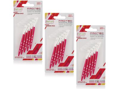 Medicept PROTEC Angled Interdental Brush NARROW Space (PINK)- Pack of 3
