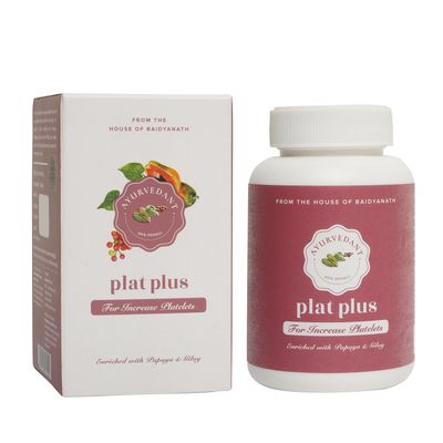 Ayurvedant Plat Plus | from The House of Baidyanath | Enriched Giloy,Papaya & Tulsi | Boost platelet Count | Antibacterial and antiviral Properties | 30 Tablet |