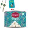 Kaameri Bazaar Rakhi For Brother And bhabhi combo With Sweets - Rakhi And lumba With Rasgulla Gift Pack Greeting Card And Roli Chawal - Rakhi Gift For Brother And bhabhi - Meenakari Rakhi,500 G view 1