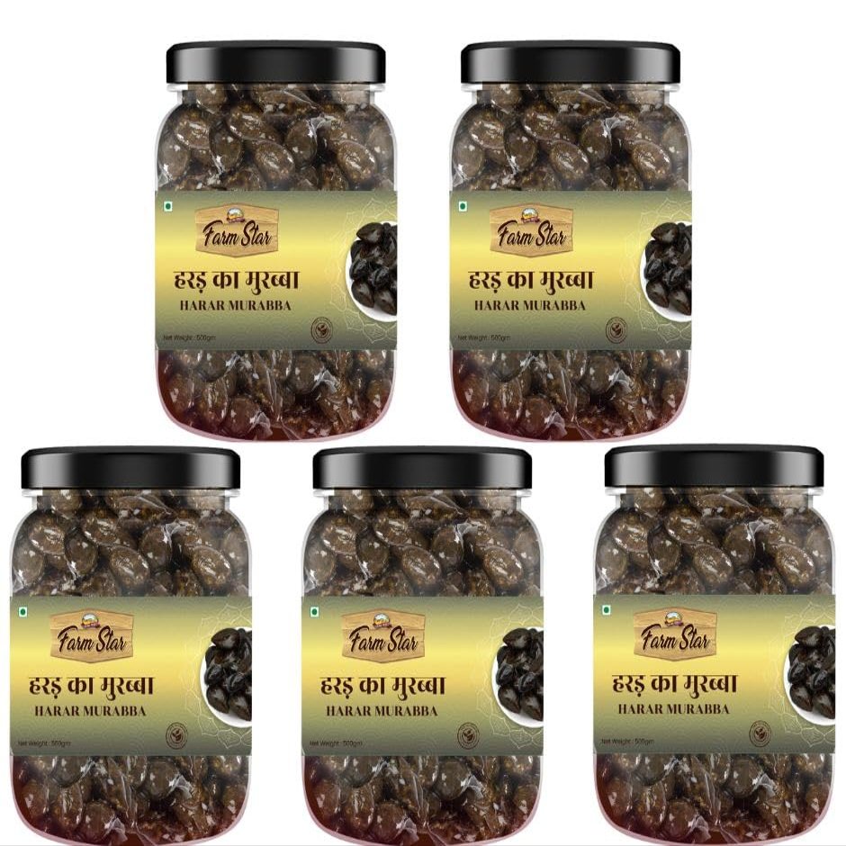 2.5 Kg - Combo Pack - 5 in 1- Harad Honey Murabba - Made With Rock Sugar & Pure Honey- 500 gm Each Marmalade