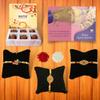 BOGATCHI Rakhi for brother, Rakhi sweets and chocolates, 6 Chocolate Box + 3 Rakhi 50 + Roli Chawal + Card view 1