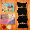 BOGATCHI Rakhi for brother, Rakhi sweets and chocolates, Traditional Soan papdi 200g + 3 Rakhi 30 + Roli Chawal + Card view 1