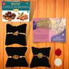 BOGATCHI Rakhi for brother, Rakhi sweets and chocolates, Choco Almonds + 3 Rakhi 50 + Roli Chawal + Card view 1