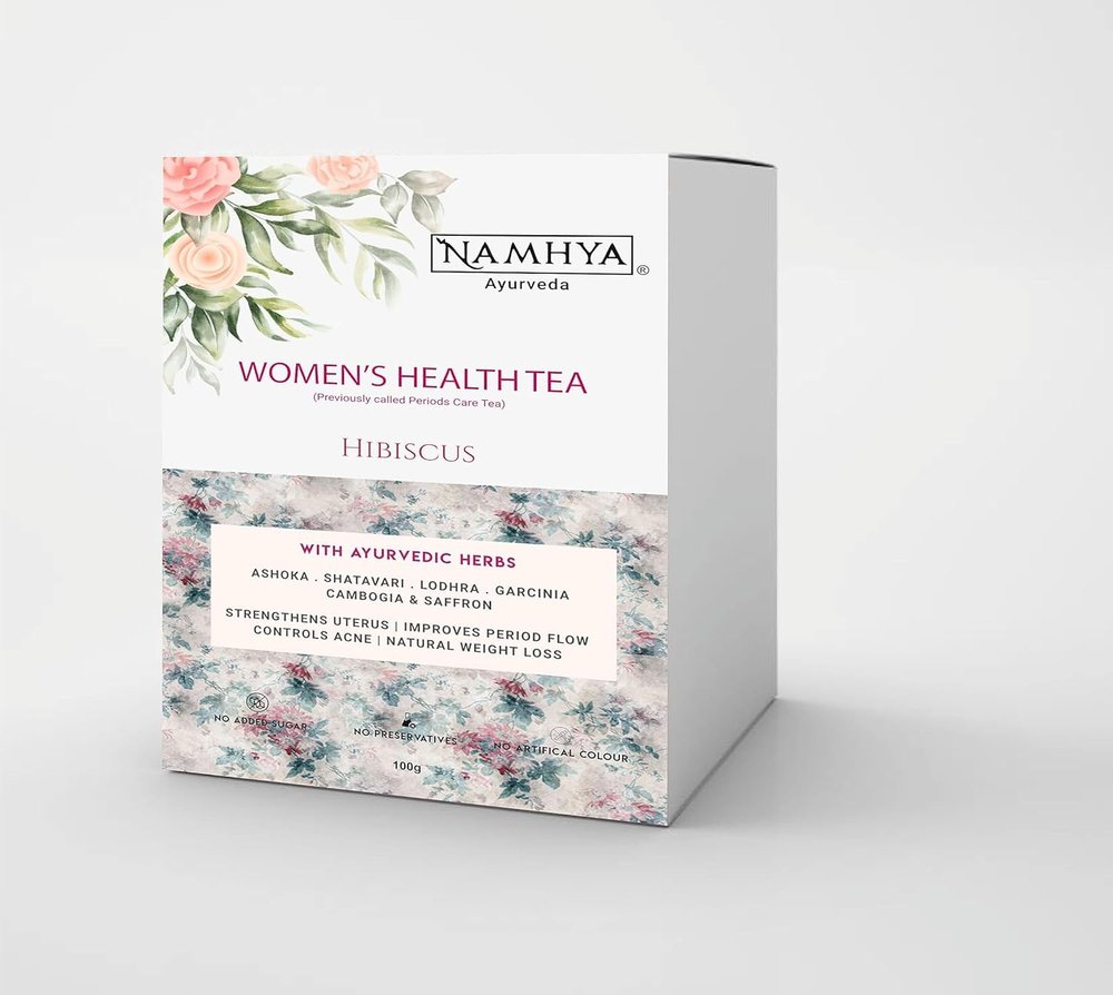 Namhya Period Care Herbal Hibiscus Tea 100g (50 Cups) Hibiscus Tea Leaves, Shatavari, Ashoka, Lodhra, Saffron Relieves Cramps, PMS, Supports Hormonal Balance Natural, No Preservatives