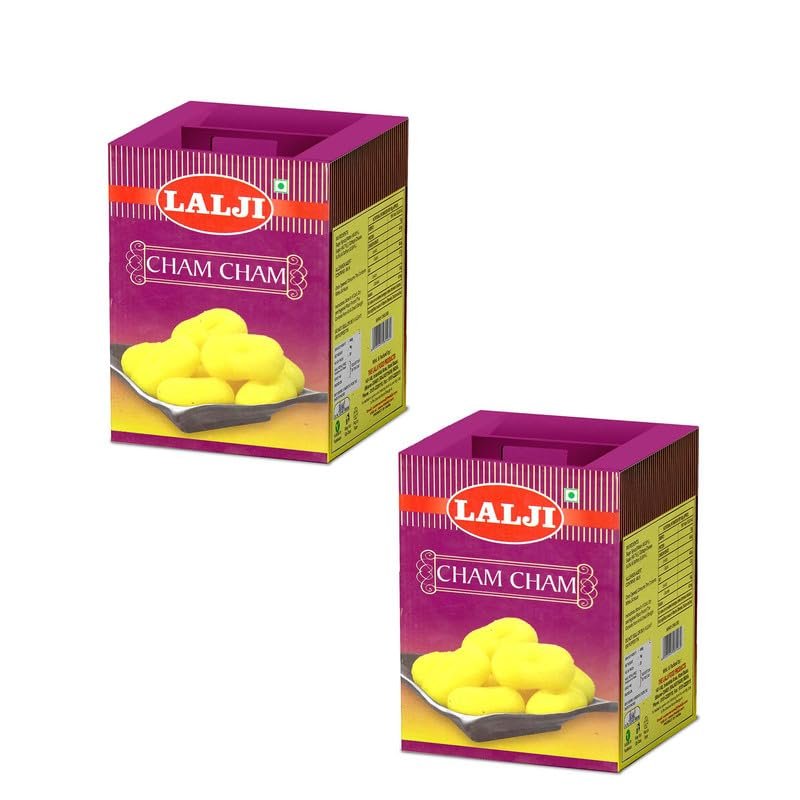 Lalji Foods Cham Cham 2Kg (1Kg x 2) | Exquisite Lalji Cham Cham | Traditional Indian Sweet Delights