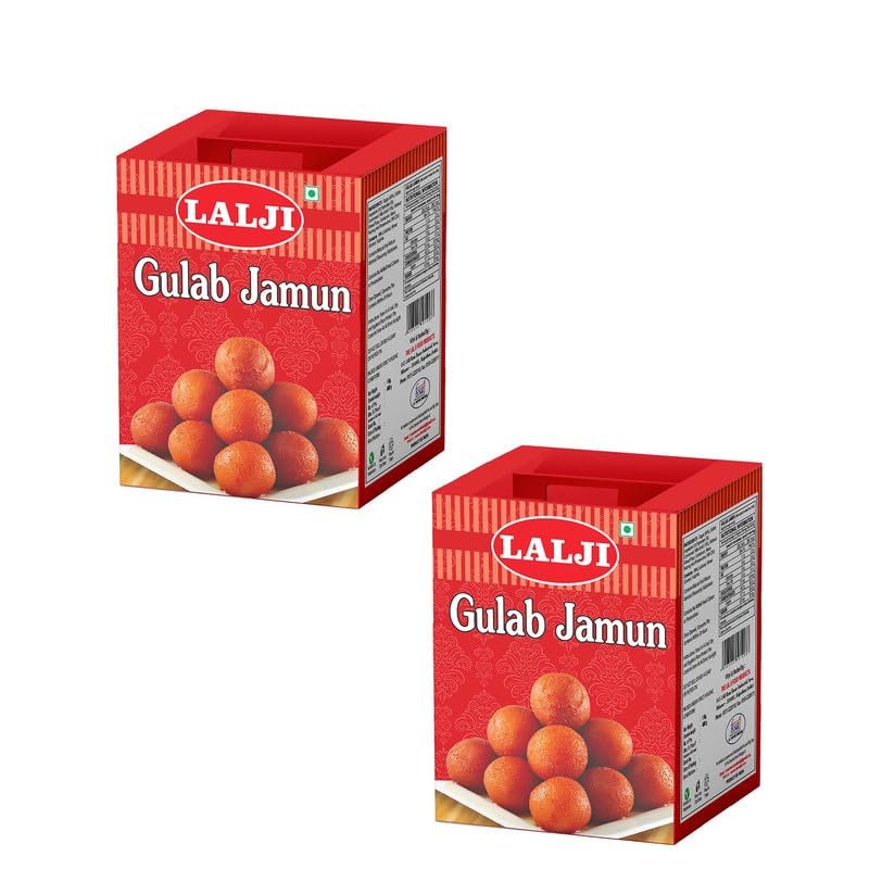 Lalji Foods Gulab Jamun 2Kg (1Kg x 2) | Rich and Creamy Gulab Jamun by Lalji | Irresistible Indian Dessert