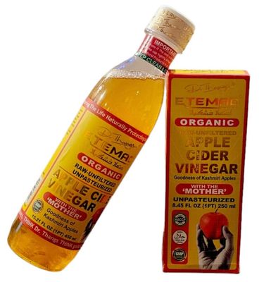 DR. THANGS ETEMAD APPLE CIDER VINEGAR 450ML with " MOTHER" | RAW UNFILTERED UNPASTEURIZD|COLD PRESSED KASHMIRI APPLE JUICE