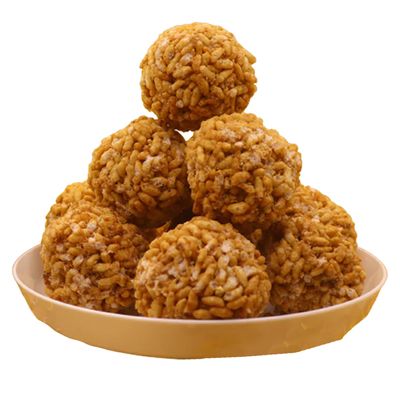 THE SNACKS POINT: Murmura Laddu - Winter Delights, Puffed Rice Bliss, Gud Ke Laddu Magic, Crispy Jaggery Treats - Perfect Snacking (16-18 Pieces) - Healthy Sweets, Bhel Laddu Fusion Joyg