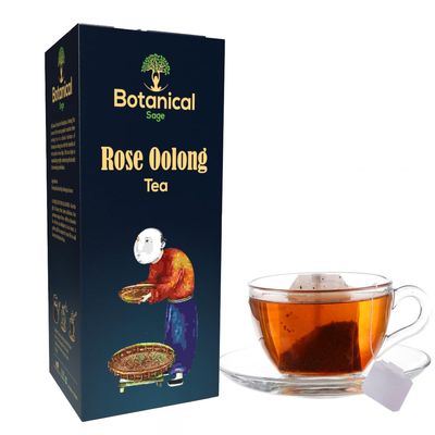 Botanical Sage- Rose Oolong Tea 30 Pyramid Tea Bags | Himalayan Oolong tea Blended With Rose Petals & Rose Hips