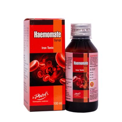 Dr Patel's Set of 3 Homeopathic Haemomate Syrup | Homeopathic Iron Tonic for Anaemia & Iron Deficiency| Promotes Physical Fitness & Stamina | Improves Immunity| Daily Health Supplement Tonic for Family|100ml