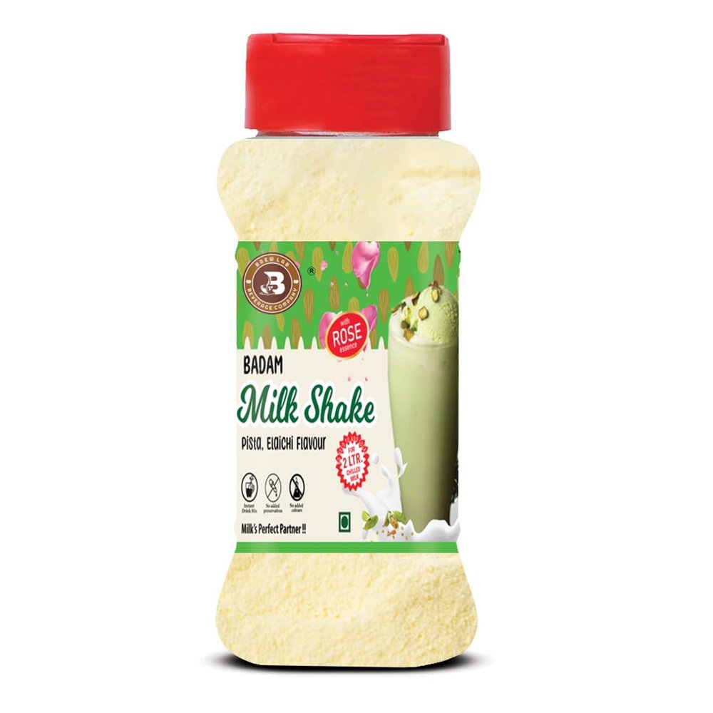 Brew Lab Badam Pista Elaichi Milkshake Powder | Milk Perfect Partner With Rose Essence | 100 g