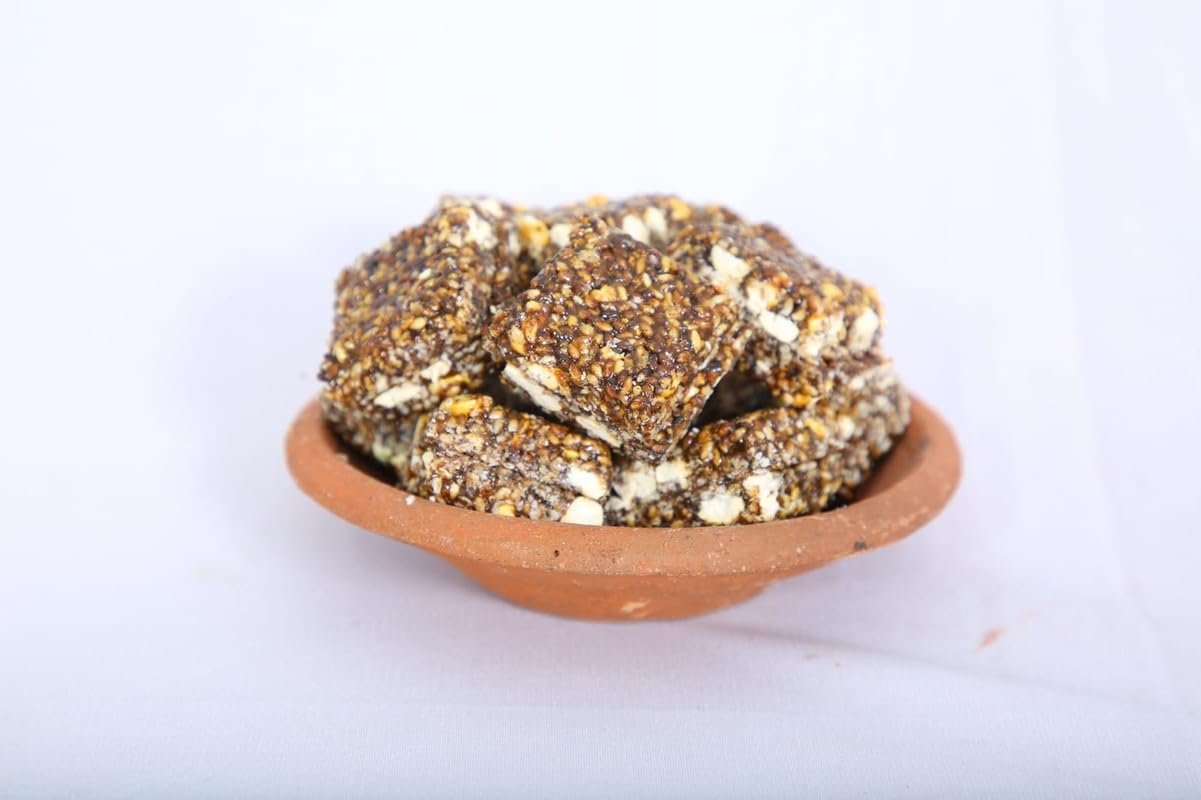 Namma Amuchi Sesame Chikki Barfi Candy, Traditional Indian Sweets kadalai mittai- 50 Counts- 550 grams(Jar Pack)