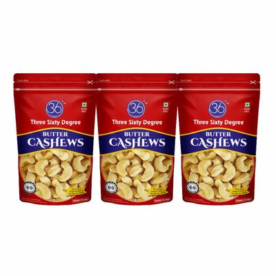 360 Three Sixty Degree Roasted Black Pepper Kali Mirch Masala Cashews Zipper|Crunchy Cashew|Salty Kaju|Kaju Dry Fruit|Zero Oil Added|Oven Roasted|Tasty&Nutritious|3 Packs X 60 Grams = 180 Grams