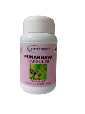 Neotea Punarnava Capsules | Boerhavia Diffusa Herbal Supplement | Supports Kidney Function, Gut Health & Healthy Digestion | Promotes Fluid Balance, Heart & Liver Health | Diuretic & Detox Formula for Men & Women | 500MG -100 Capsule