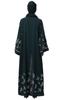 Mallika Front Open Front & Back sleeve Embroidered with Hijab Abaya cum Kaftan (4XL) view 2