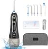 H2ofloss Water Flosser Portable Dental Oral Irrigator with 5 Modes, 6 Replaceable Jet Tips, Rechargeable Waterproof Teeth Cleaner for Home and Travel -300ml Detachable Reservoir (Black Gold) view 1