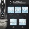 H2ofloss Water Flosser Portable Dental Oral Irrigator with 5 Modes, 6 Replaceable Jet Tips, Rechargeable Waterproof Teeth Cleaner for Home and Travel -300ml Detachable Reservoir (Black Gold) view 2