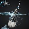 H2ofloss Water Flosser Portable Dental Oral Irrigator with 5 Modes, 6 Replaceable Jet Tips, Rechargeable Waterproof Teeth Cleaner for Home and Travel -300ml Detachable Reservoir (Black Gold) view 4